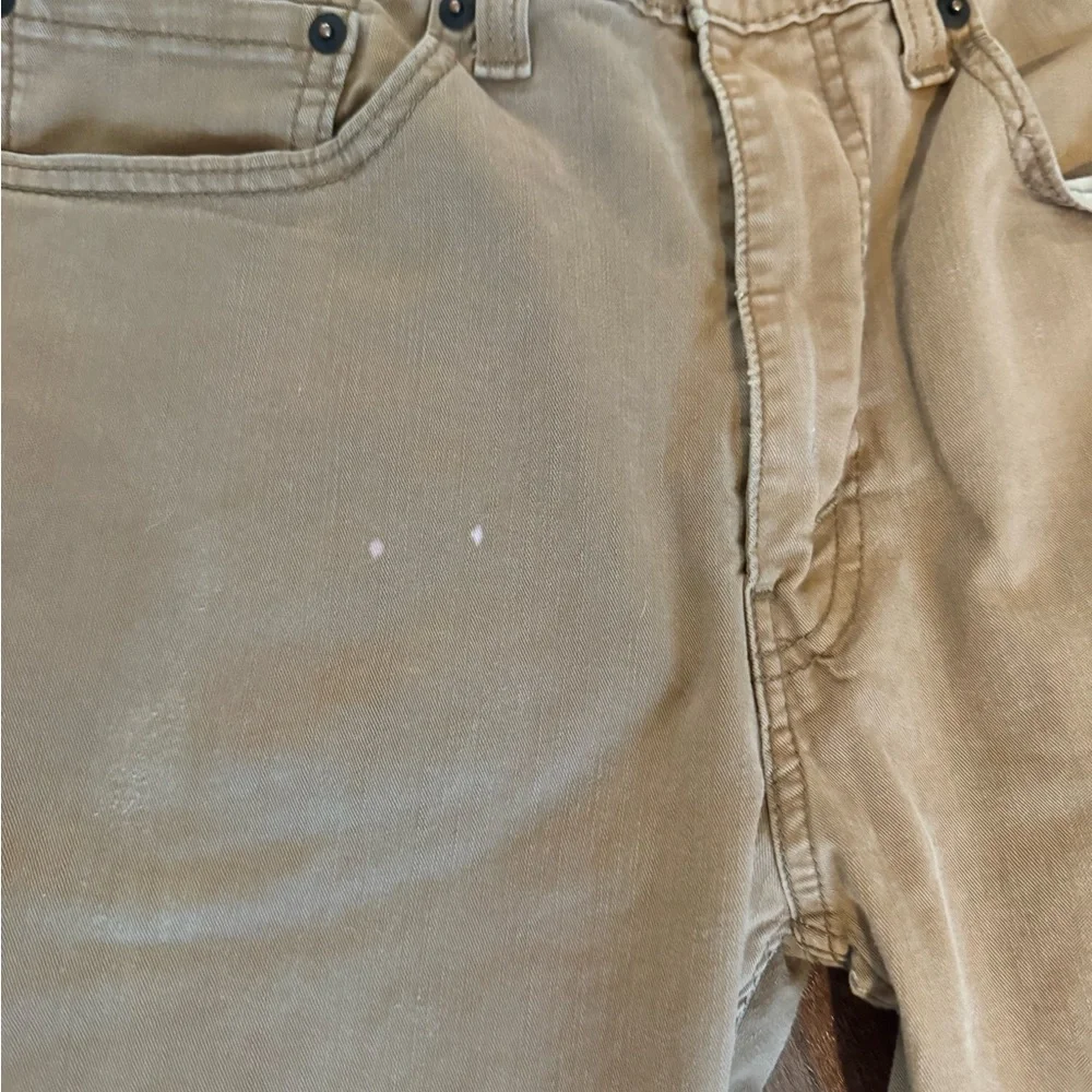 Levi's 505 Khaki Denim Jeans Distressed - Picture 8 of 10